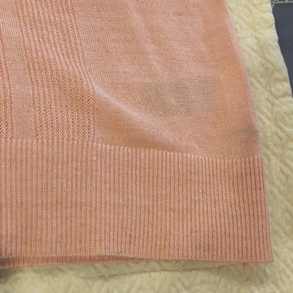 Banana Republic Linen-Cotton Ribbed Striped Accent Sweater Polo
